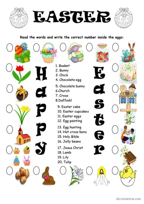 EASTER VOCABULARY MATCHING Pictur English ESL Worksheets Pdf Doc