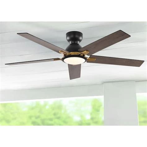 Breezary Mitch 52 In Integrated LED Indoor Black Ceiling Fans With