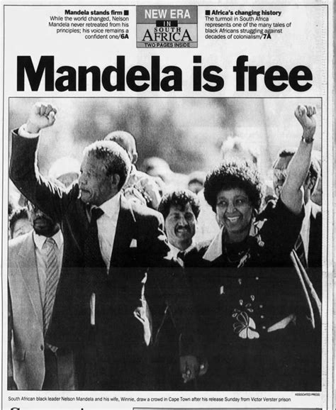 Nelson Mandela released from prison, 1990 - Newspapers.com™