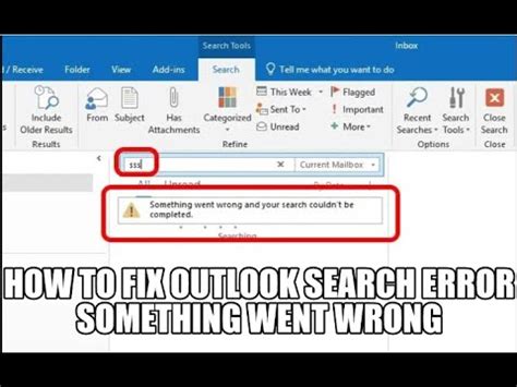 How To Fix Outlook Search Error Something Went Wrong And Your Search