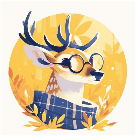 Premium Vector An Elegant Deer Teacher Cartoon Style