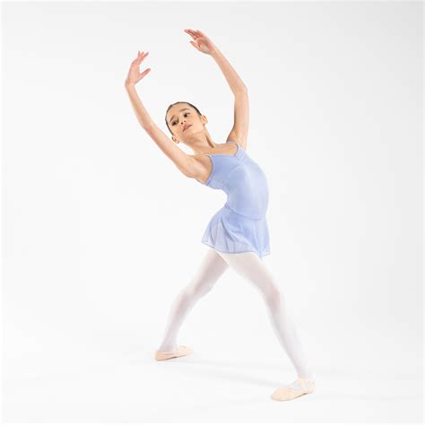 Kids’ Skirted Ballet Leotard - 150 - Purple blue - Domyos - Decathlon