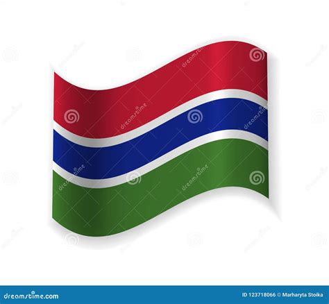 Flag Of The Gambia Stock Vector Illustration Of Ensign 123718066