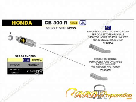 Kit Silencieux Avec Raccord ARROW GP2 Pour Collecteur ORIGINE Pour