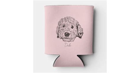 Golden Doddle Line Drawing Can Cooler Zazzle