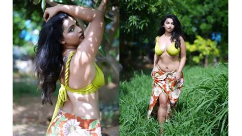 Anicka Vikhraman Chubby Navel And Cleavage Exposed In Bikini Tops Glamsundari In