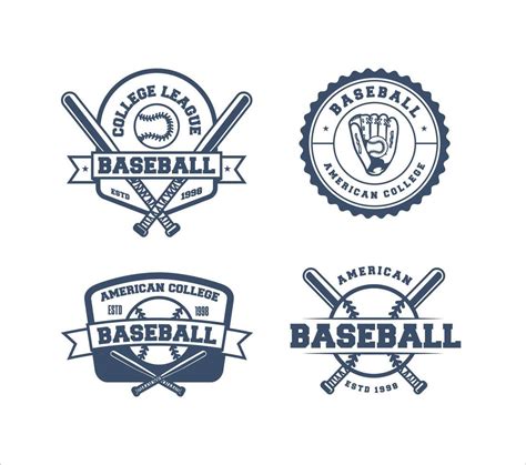 Simple Set Baseball Logo Design 50261717 Vector Art At Vecteezy