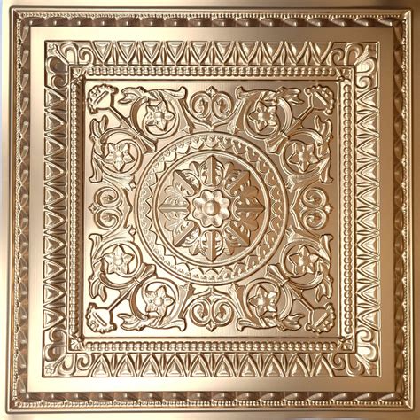 3d Embossed Faux Tin Ceiling Tiles In Gold 10 Decorative Etsy