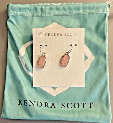 Kendra Scott Lee Silver Drop Earrings Pink Drusy EBay