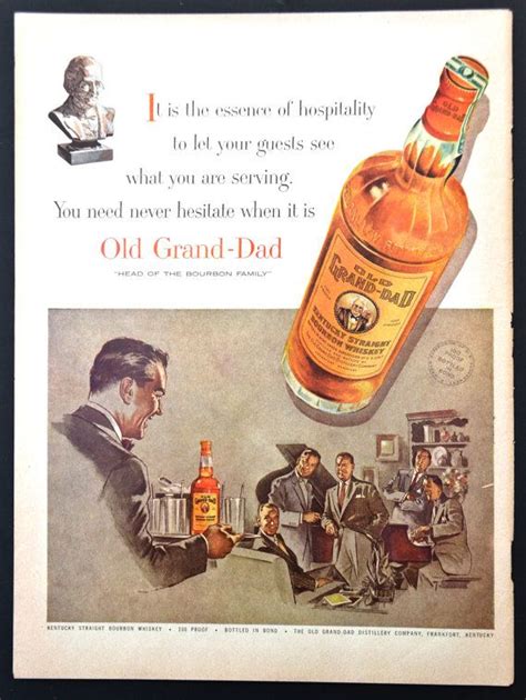 1955 Old Grandad Kentucky Straight Bourbon Whiskey Vintage Print Ad