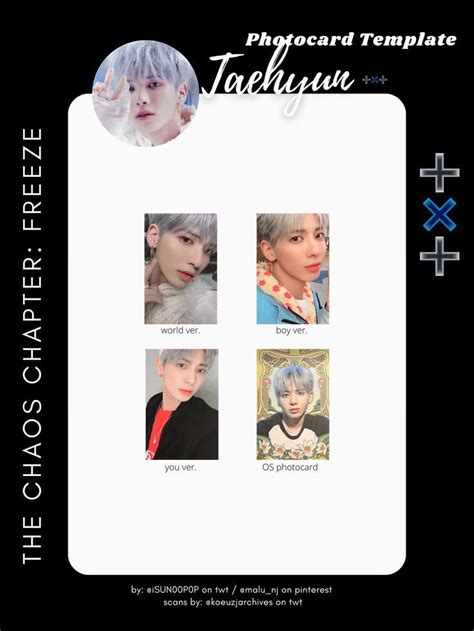 Taehyun Freeze Photocard Template Photocard Photo Card Template Boy