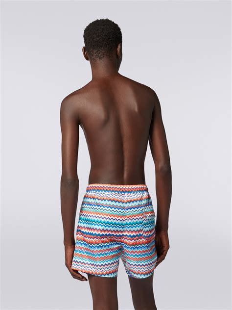 Swimming Trunks In Zigzag Print Nylon Multicoloured Missoni