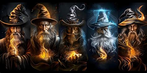 Premium Photo | Illustrations of Enchanting Wizards and Witches with ...