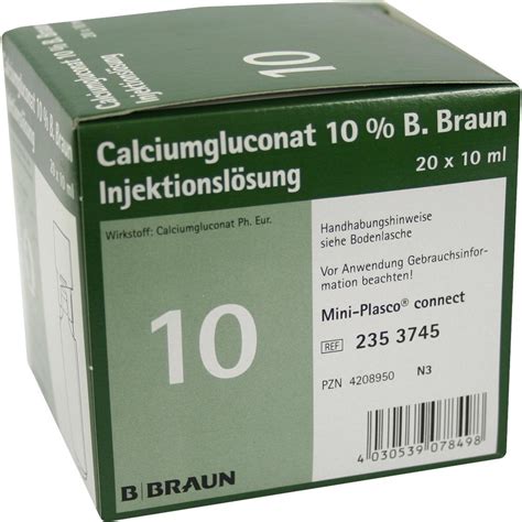 Calciumgluconat 10 Mpc Injektionslösung Loesung 20x10 ml bei onfy de