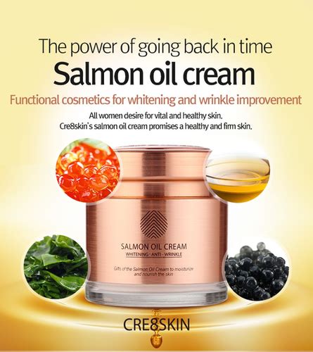 CRE8SKIN Salmon Oil Cream 80g 2.8Oz Daily Whitening Anti-Wrinkle | T ...