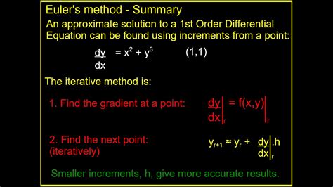 Eulers Method 1st Order Differential Equations Youtube