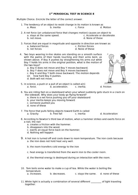 1st Periodic Test Science 8 1 St Periodical Test In Science 8