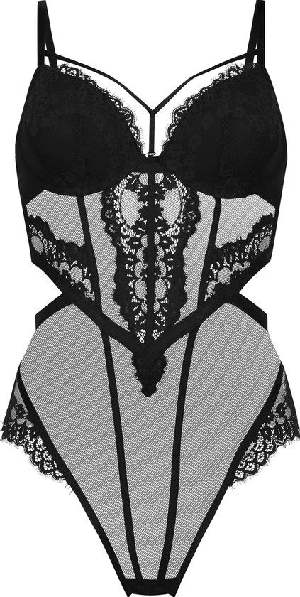 Hunkemöller Dames Lingerie Body Daisy Zwart maat B85 bol