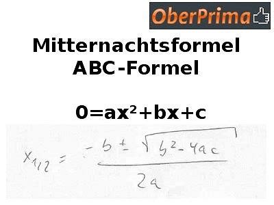 Mitternachtsformel Abc Formel Analysis Mathe Gleichungen