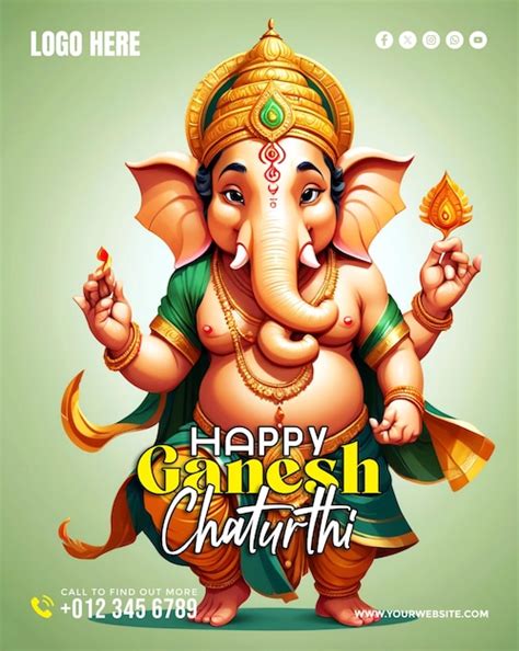 Ganesh Chaturthi Social Media Banner And Poster Design Premium Ai