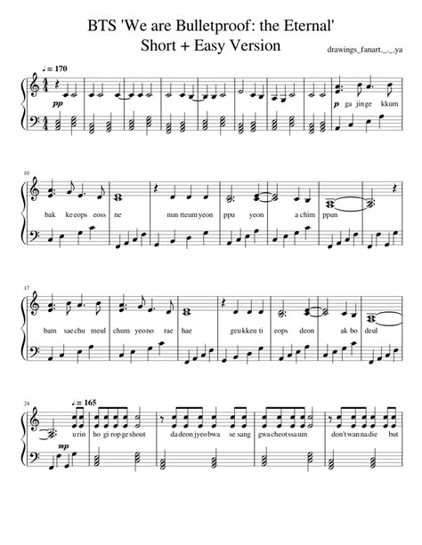 We Are Bulletproof The Eternal Short And Easy Version Sheet Music For