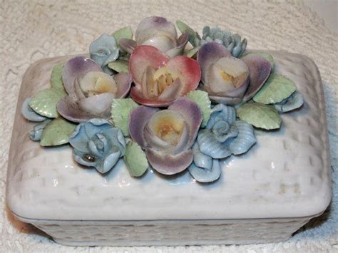 Vintage Capodimonte Trinket Box Japan Porcelain Covered Dish Etsy