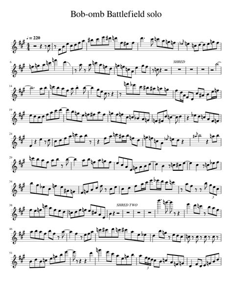 Bob-omb Battlefield solo Sheet music for Saxophone alto (Solo ...