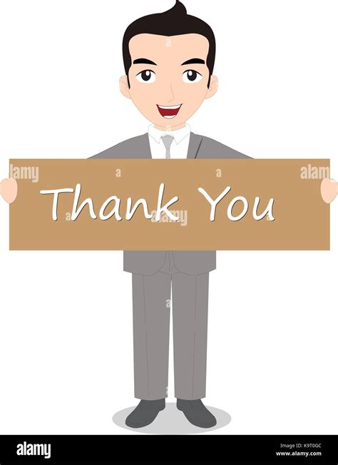 Businessman Holding Thank You Note Stock Vector Image And Art Alamy