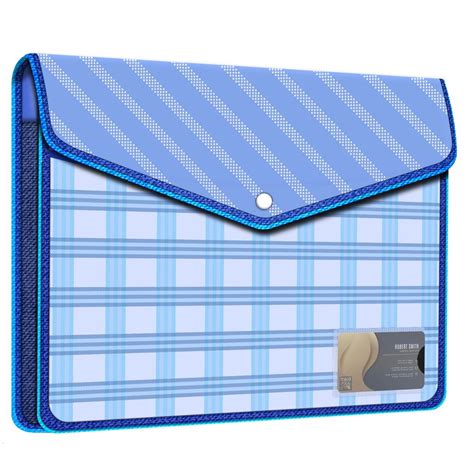 Fedus Blue Documents Holder Envelope Folder Stylist Printed File