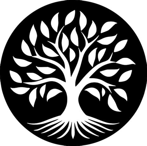 Premium Vector Tree Of Life Black And White Vector Illustration