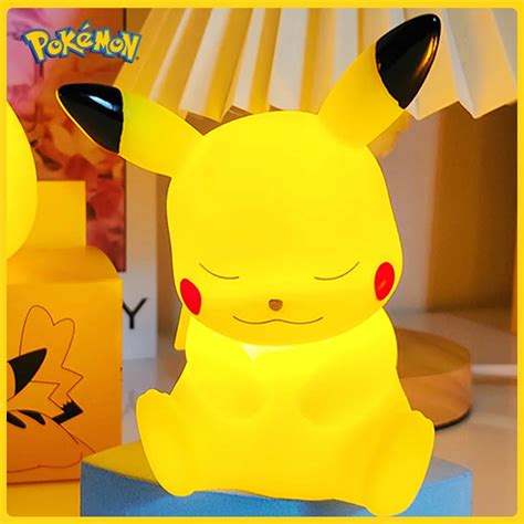 Luz De Noche De Pok Mon Pikachu Figuras De Anime Brillantes De Juguete