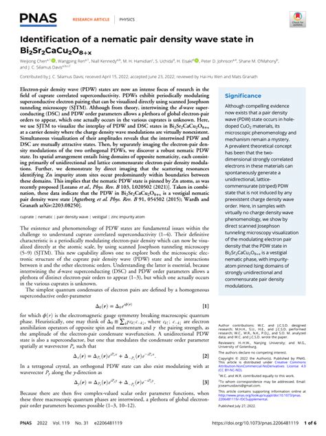 Pdf Identification Of A Nematic Pair Density Wave State In Bi Sr