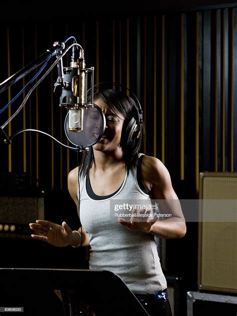 Singing In A Recording Studio Stock Photo Getty Images