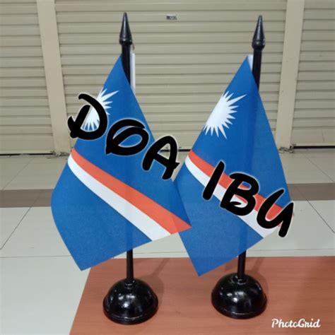 Jual Best Seller Tiang Kayu Meja Bendera Marshall Island Ready Stock