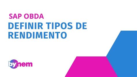 Obda Definir Tipos De Rendimento