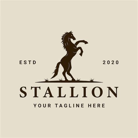 Premium Vector Horse Jumping Logo Vintage Vector Illustration