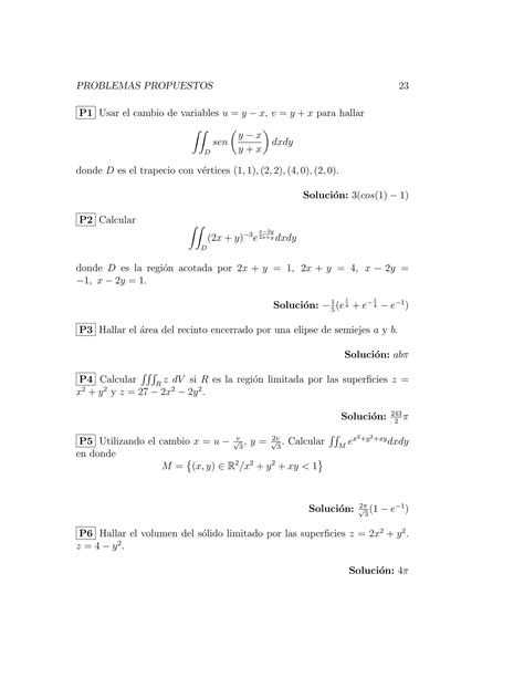 Problemas Resueltos Integrales Dobles Y Triples Pdf