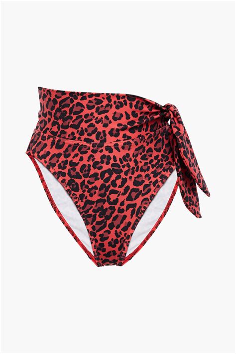 Zimmermann Separates Sculpt Knotted Leopard Print High Rise Bikini