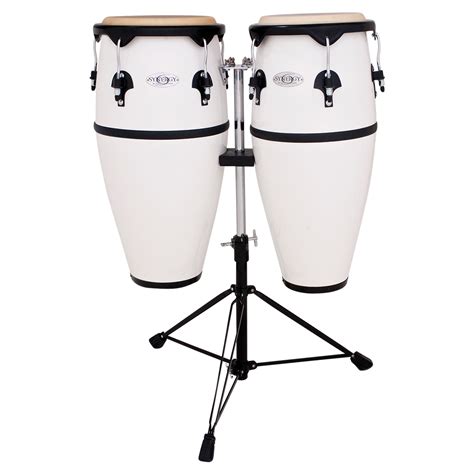 Synergy Series Fiberglass Conga Set With Stand White Toca Percussion