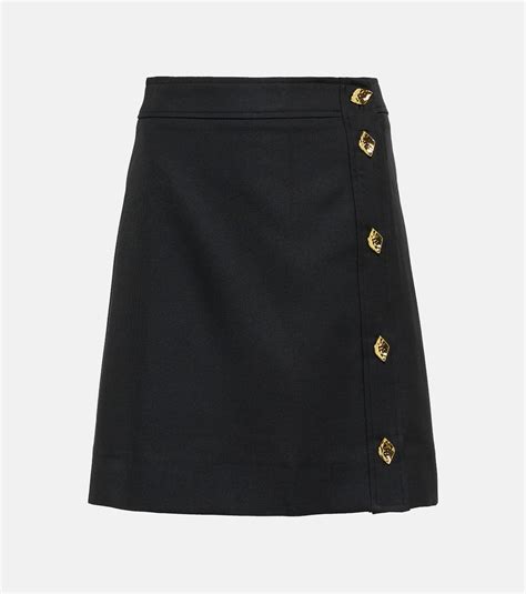 Asymmetric A Line Miniskirt In Black Ganni Mytheresa