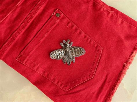 Quirky Silver Embroidered Bee Patchhandmade Bee Applique Etsy
