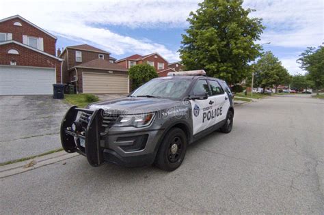 A Toronto Canada Police Patrol Vehicle Was Parking On The The