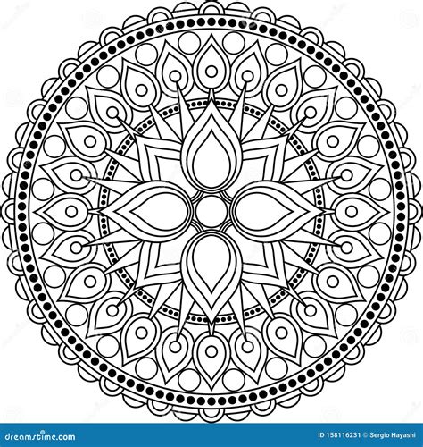 Mandala Art Therapy Coloring Page Cartoon Vector CartoonDealer