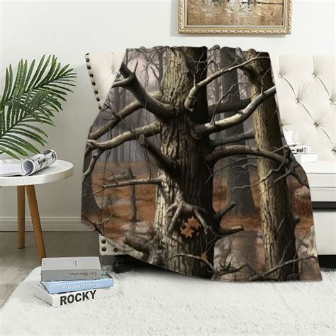 Nawypu Blankets Tree Camo Camouflage Real Froest Woodland Lightweight