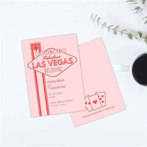 Las Vegas Wedding Invitation Custom Wedding Invite Vegas Etsy Vegas