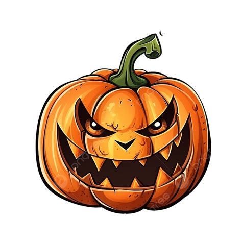 Halloween Scary Orange Pumpkin Holiday Cartoon Concept Pumpkin Face