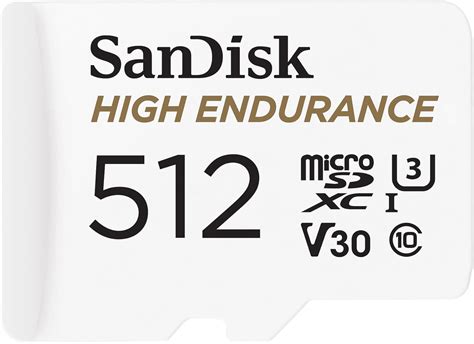 Sandisk 512gb High Endurance Video Microsdxc Card With Adapter For Dash Cam And Home Monitoring