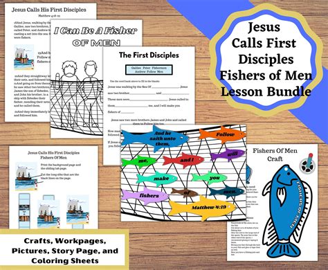 Jesus Calls His First Disciples Printable Fishers Of Men Bible Lesson