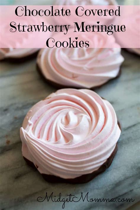 Chocolate Covered Strawberry Meringue Cookies Valentines Day Cookie