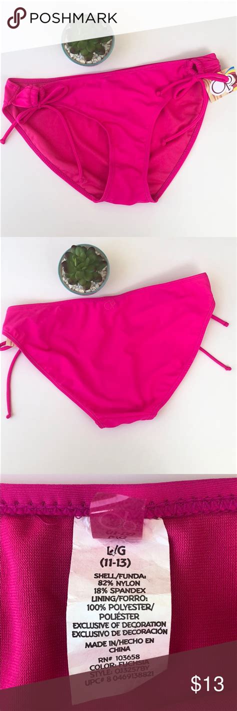 Nwt Op Fuchsia Loop Side Tie Swim Bottom Nwt Op Brand Loop Side Tie Bikini Bottom In Bright